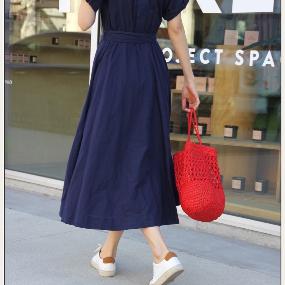 Xirena Shirtdress with a waist-tie and full skirt